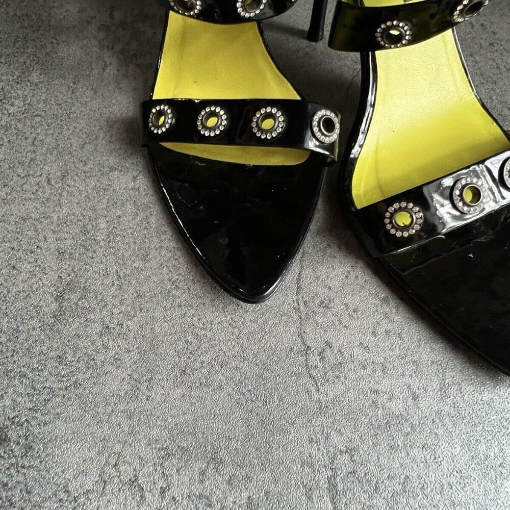 PEDRO GARCIA Black Patent Leather Sandals Heels Size 9.5 - Picture 16 of 16